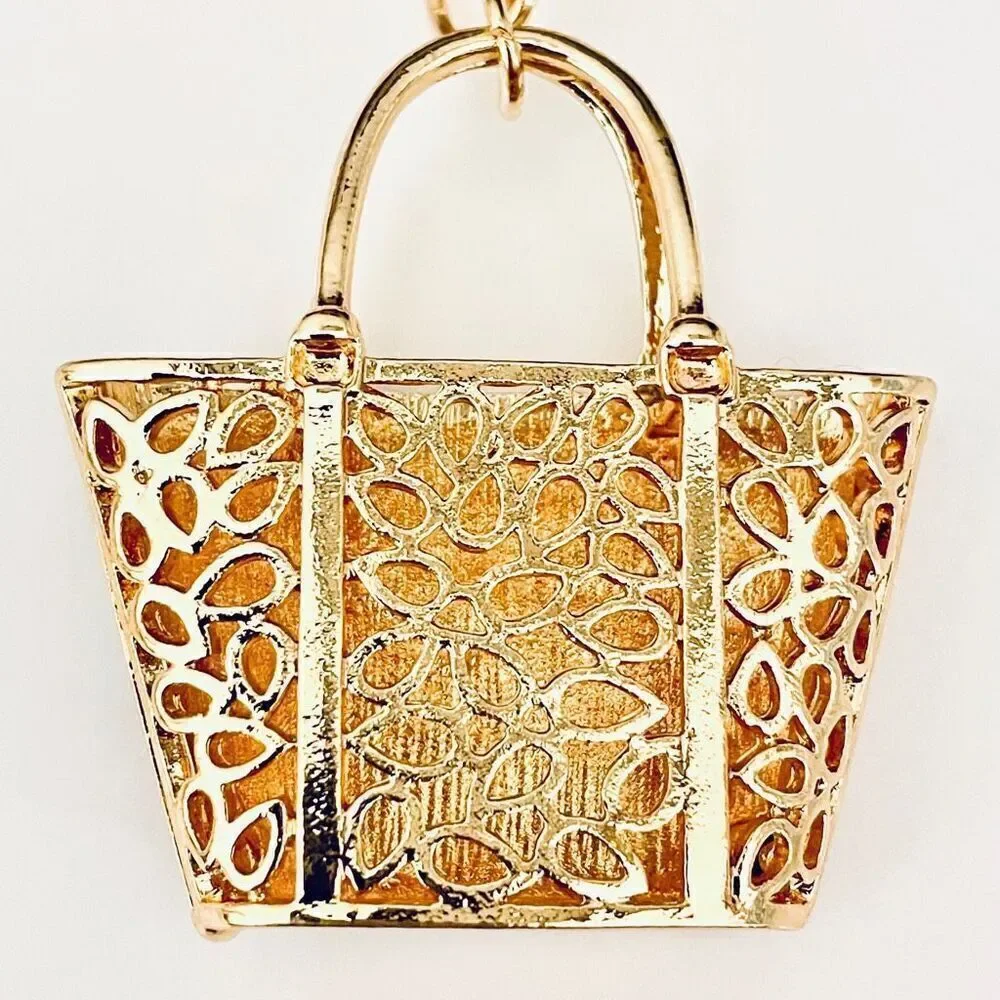 NWT Gorgeous Green & Gold Metal Bling Purse Handbag Lobster Keyring Key holder